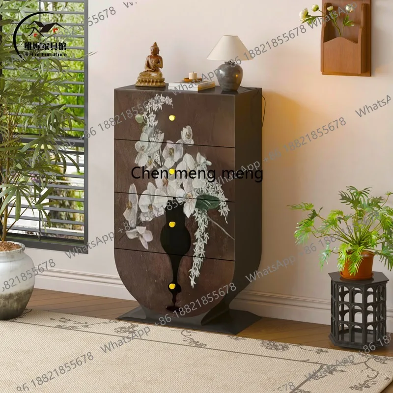 Painted four-bucket chest of drawers, entrance hall, entrance, bed and breakfast bedside storage sofa cabinet