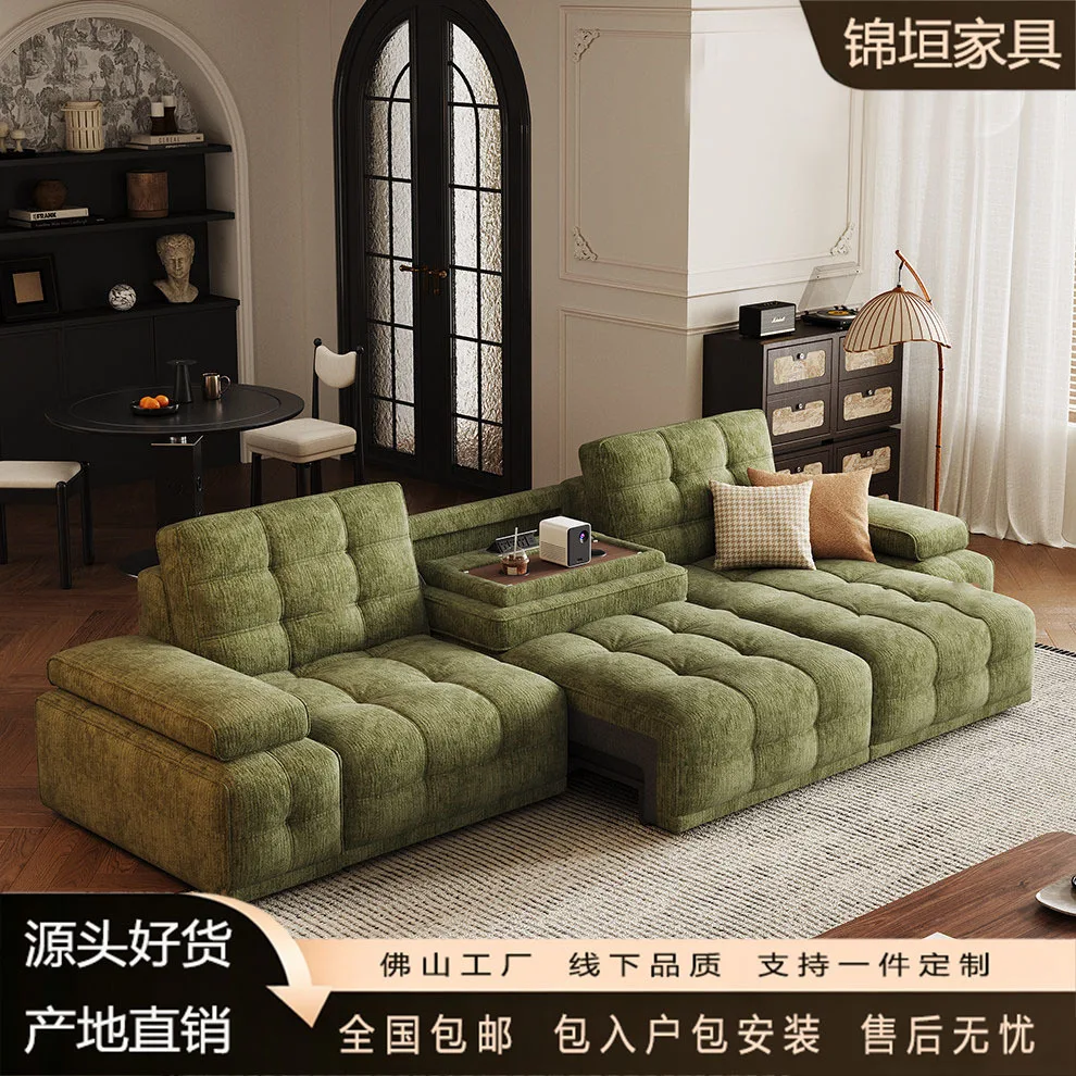 Jinyuan Lawrence fabric function sofa cat scratch cloth chenille minimalist small apartment living room sofa