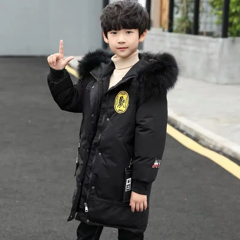 

Teens Trends Down Coat Autumn And Winter Boys Casual Outerwear Children Thicken Warm Coats Kids 2023 Solid Colour Outer Clothing