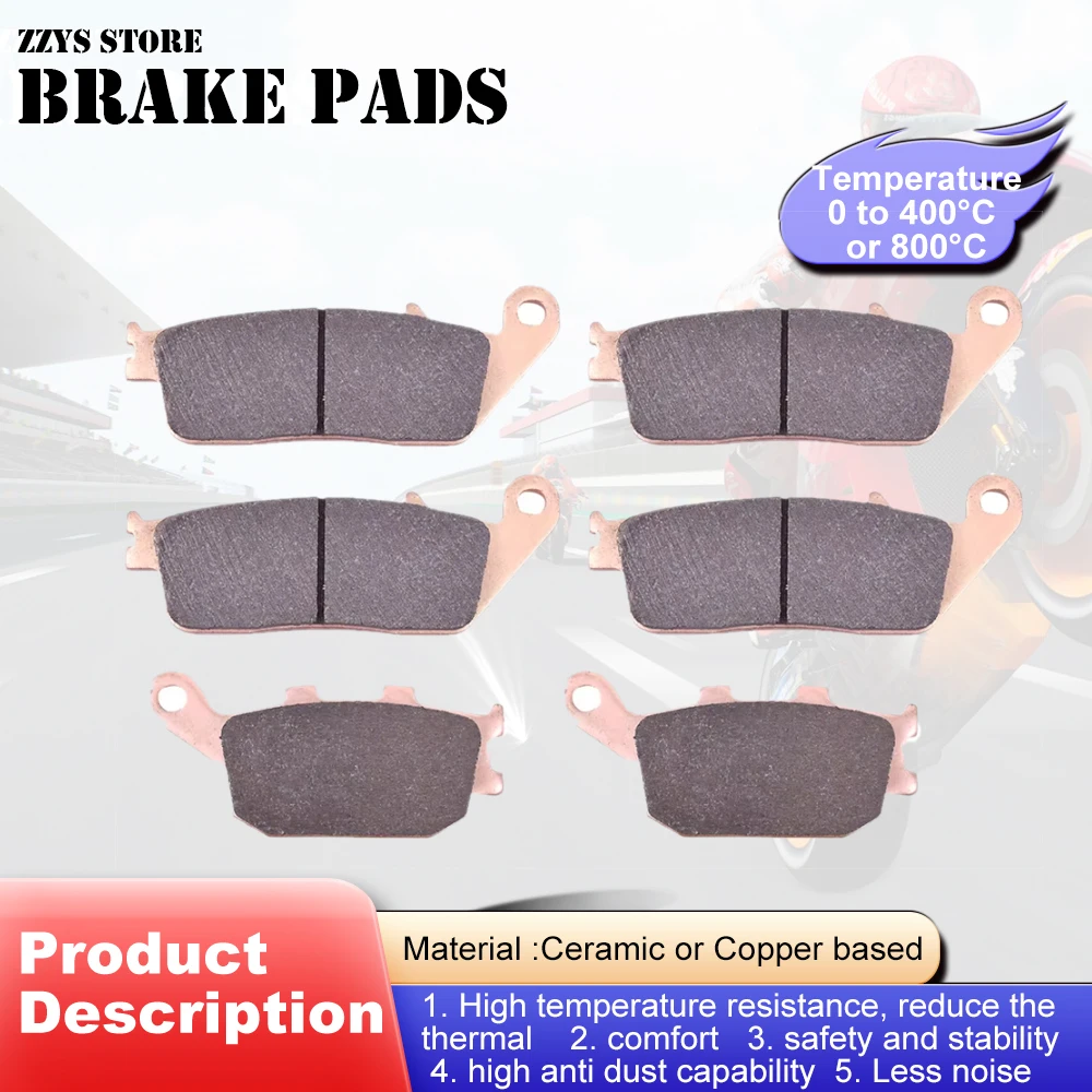 650cc Motorcycle Front Rear Brake Pads Disc Set For KAWASAKI Z650 ER650 2017-2020 Z 650 ER 650 ABS 2017-2021 2018 2019