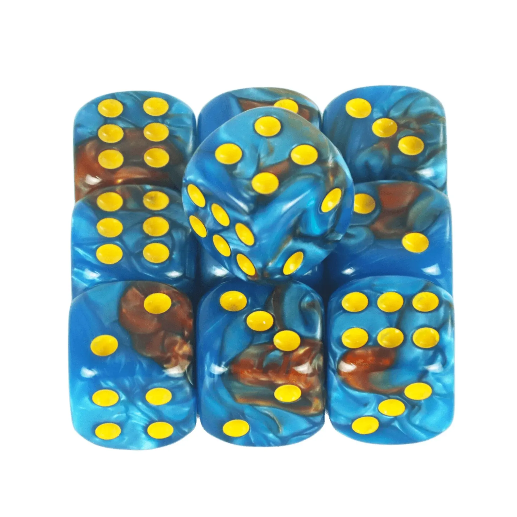 Premium Quality Round Dot D6 Dice Set for Table Board Gaming - 12mm Mixed Color, Pack of 10