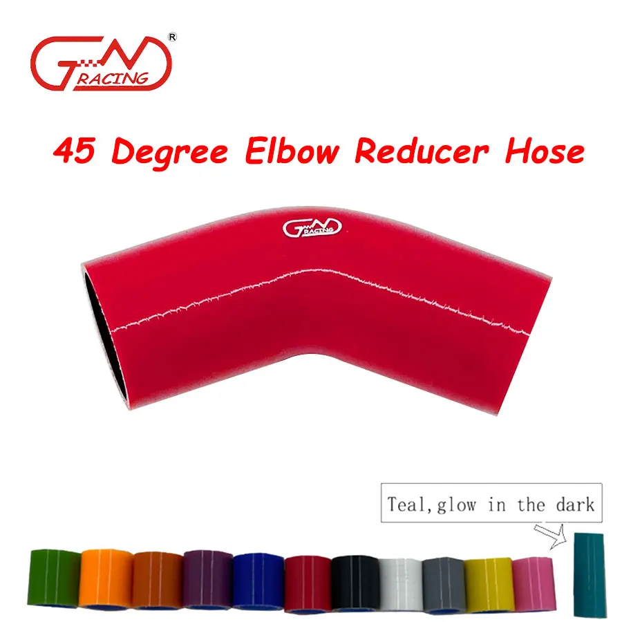 Universal Silicone Tubing Hose 45 Degrees Reducer Connector Car Intercooler Turbo Intake Pipe Coupler Red Multi Size