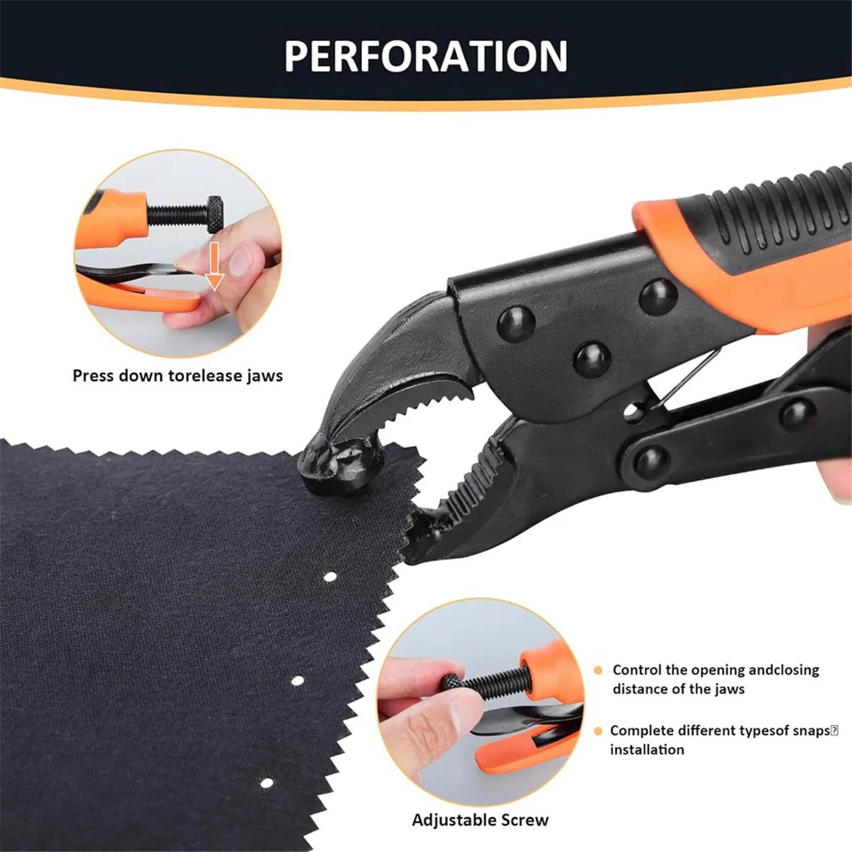 

KEKA Heavy Duty Snap Fastener Tool Set, Canvas Cover Button Tool Setter, 15mm Snap Tool with 80 Sets of Marine Snaps