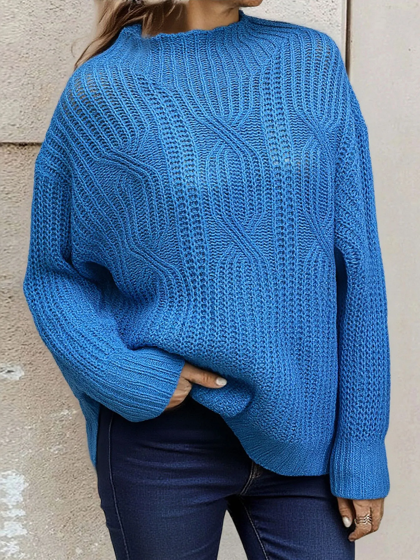 Pull élégant surdimensionné à col roulé pour femme, chemisier doux à manches longues, semblable au manteau d'hiver, pull chaud d'automne et d'hiver