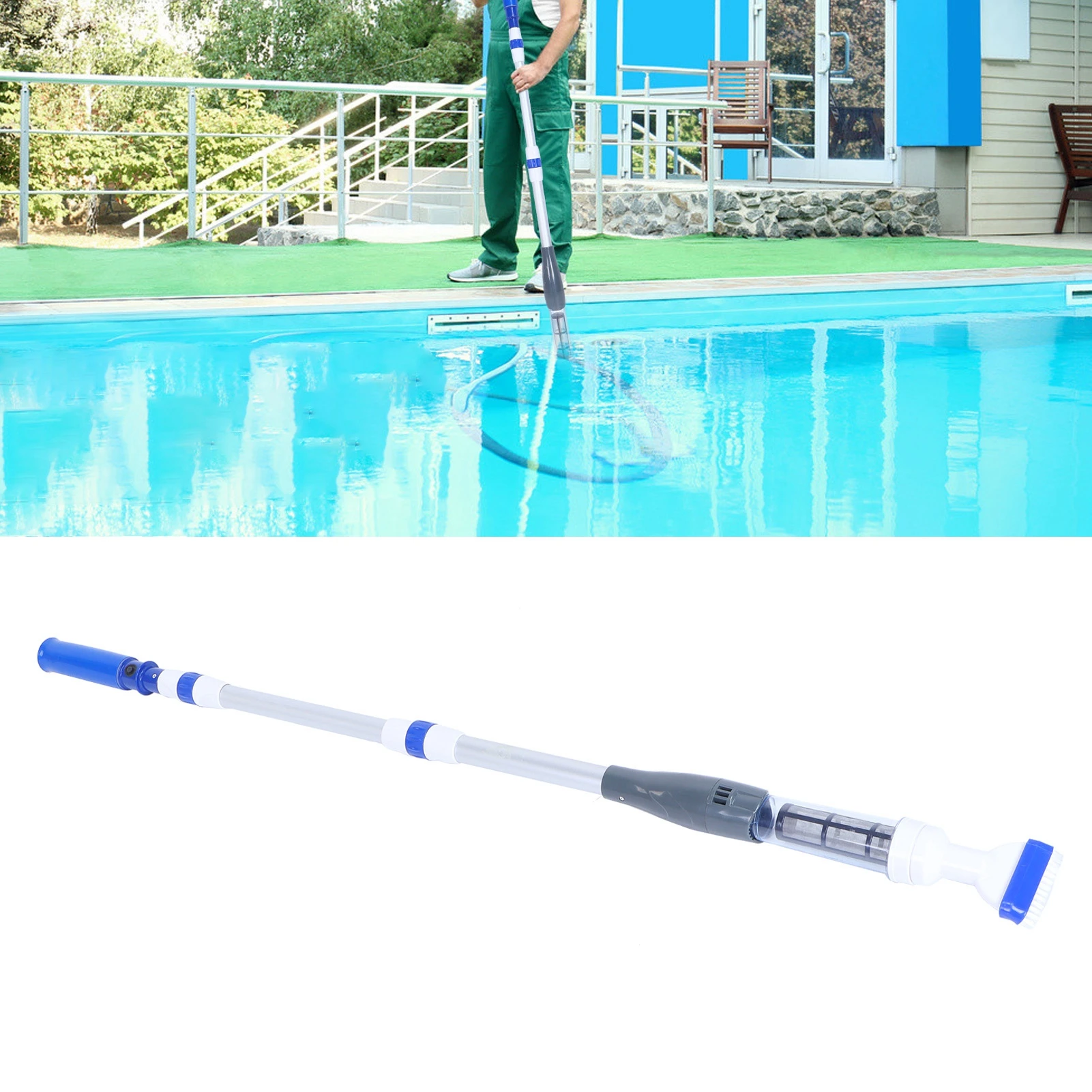 Vacuum Cleaner Battery Powered Pool Electric Swimming Pool Cleaner Summer Fountain Brush Suction Cleaner for Floor Wall Pool