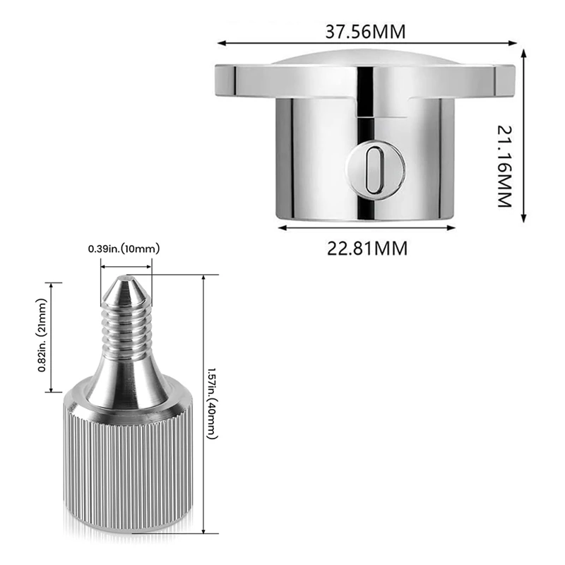 For Kitchenaid Stand Mixer Attachment Knob Thumb Screws & Cap Hub, Premium Stainless Steel, For Stable & Safe Operation Durable