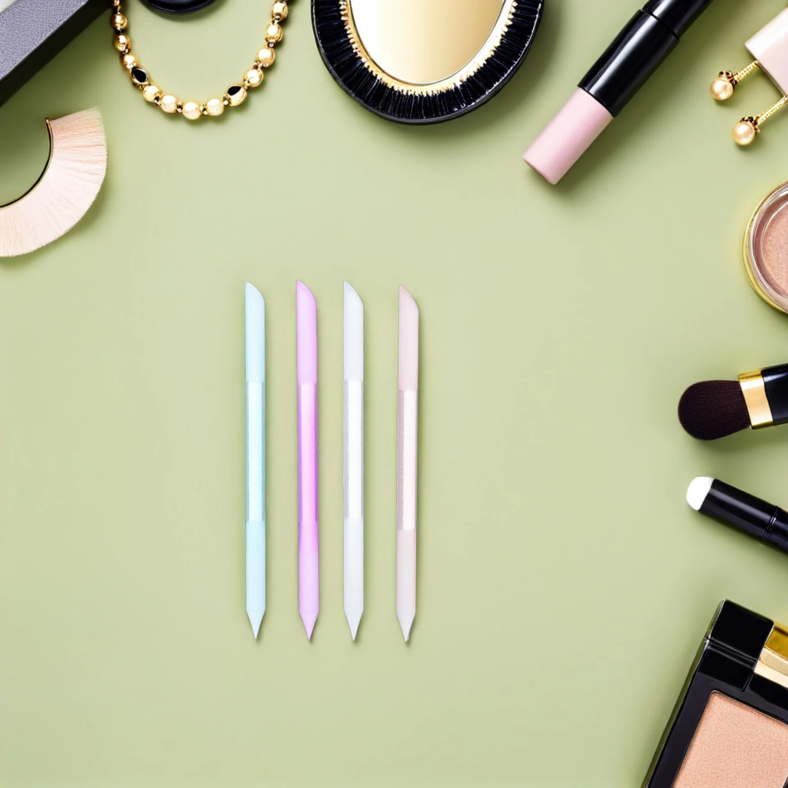 

4Pcs Glass Cuticle Pusher Nail Buffer Block Professional Precision Filing Tool for Home and Salon Use Grit Glass File