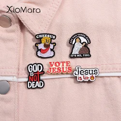 God Is Not Dead Enamel Pin Cheesus Jesus Religious Faith Christ Brooch Lapel Backpack Badge Jewerlry Gifts For Christian