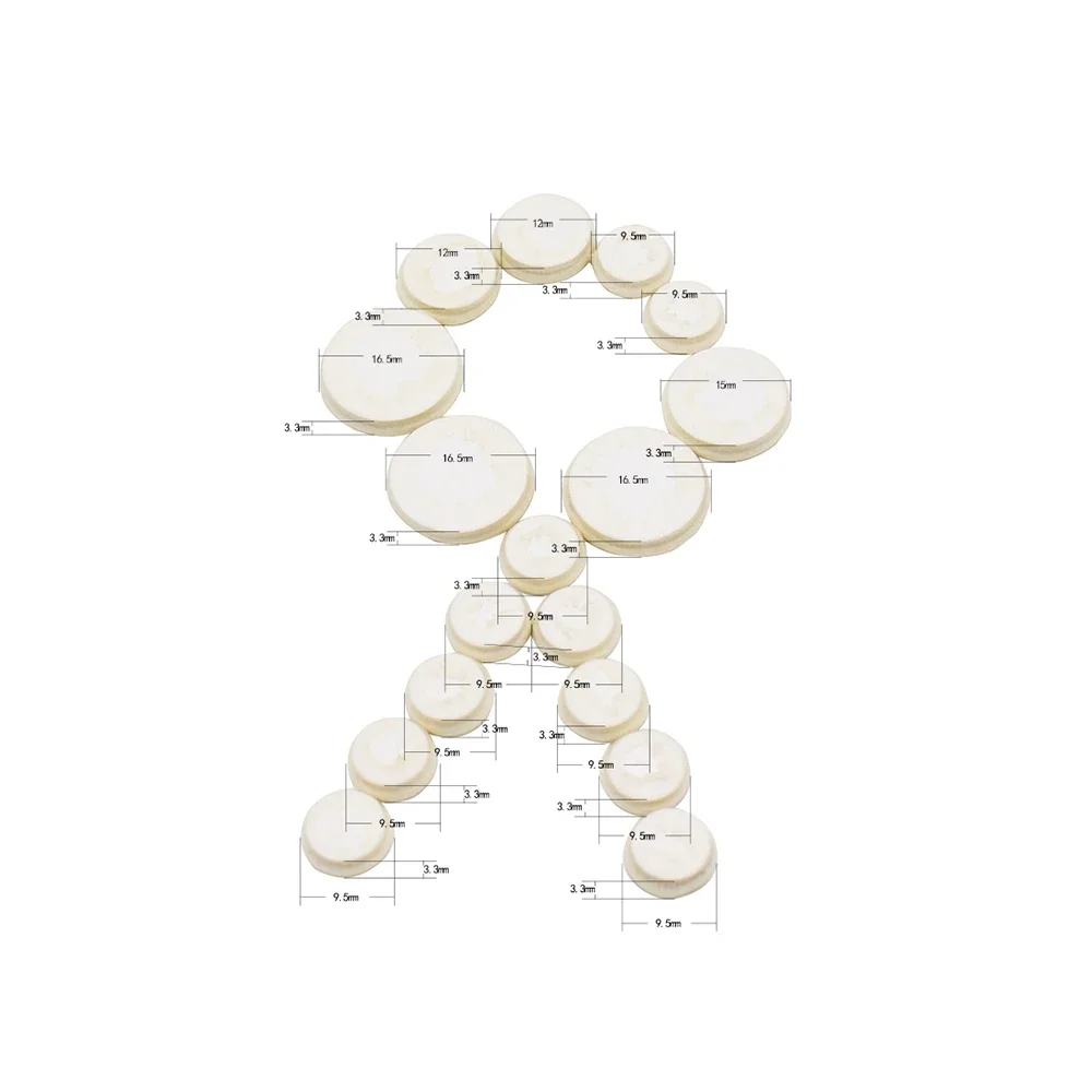 17Pcs/Set Black Key Clarinet Leather Pads White Clarinet Button Pad Replacement Woodwind Instrument Parts & Accessories
