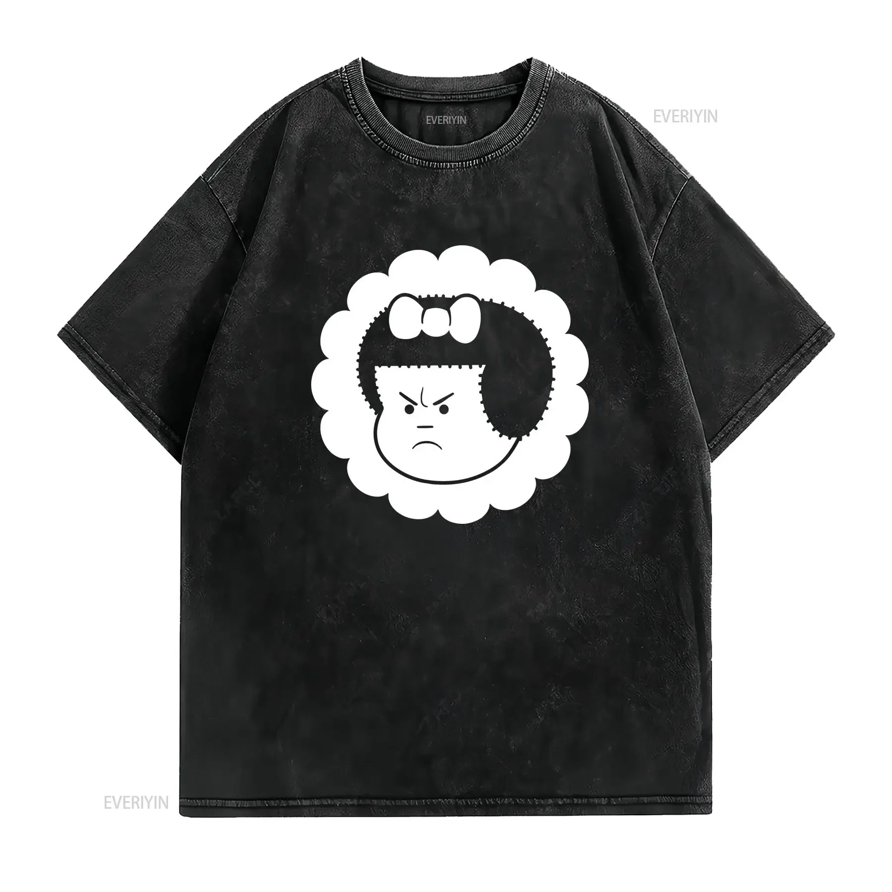 تي شيرت Frowning Nancy Flower بأكمام قصيرة تي شيرت عتيق مغسول كاجوال قليلاً قابل للتنفس ملابس مصممة مريحة وأنيقة #2