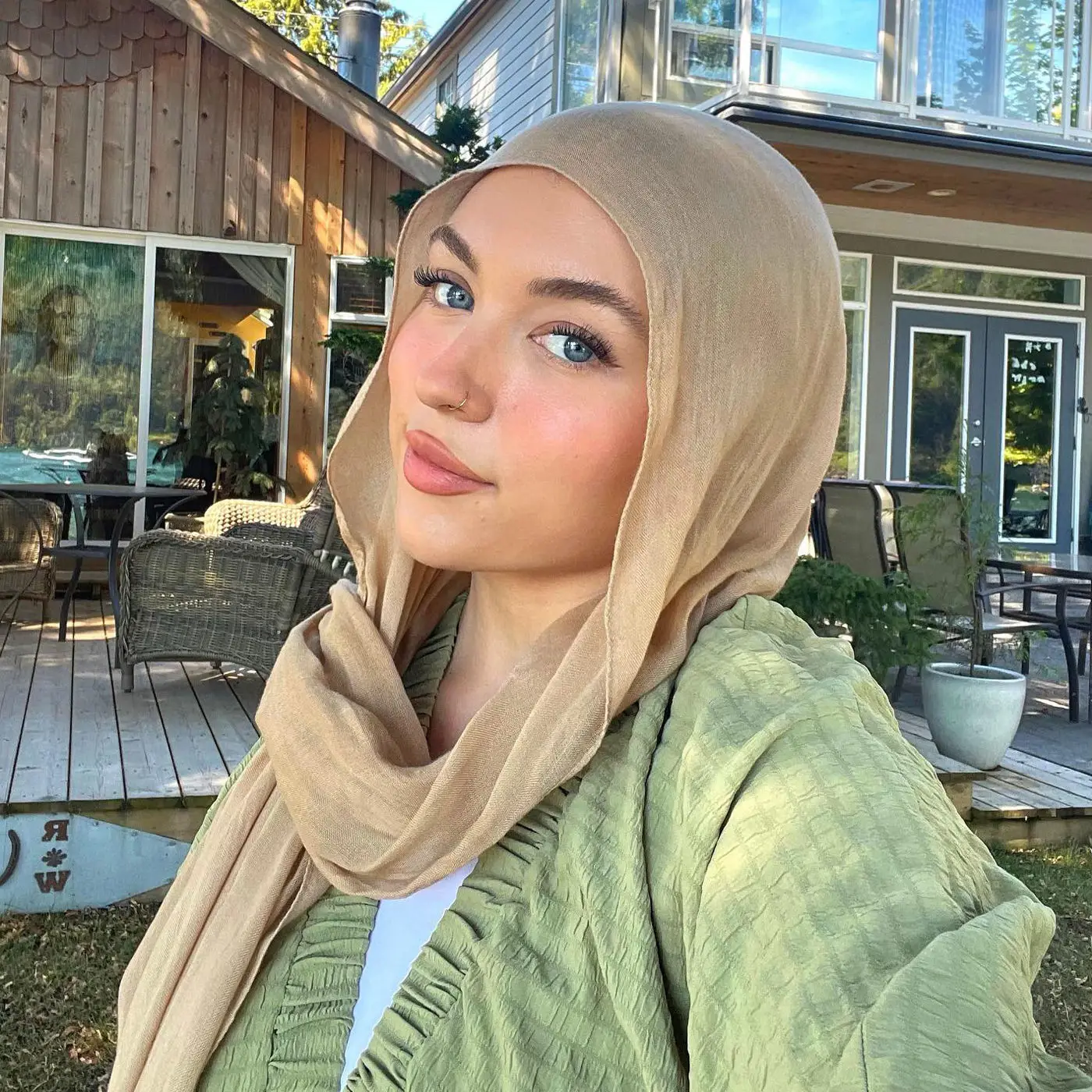 

Bamboo fiber sweat cloth scarf, soft and fine with no pilling, long scarf for head wrapping