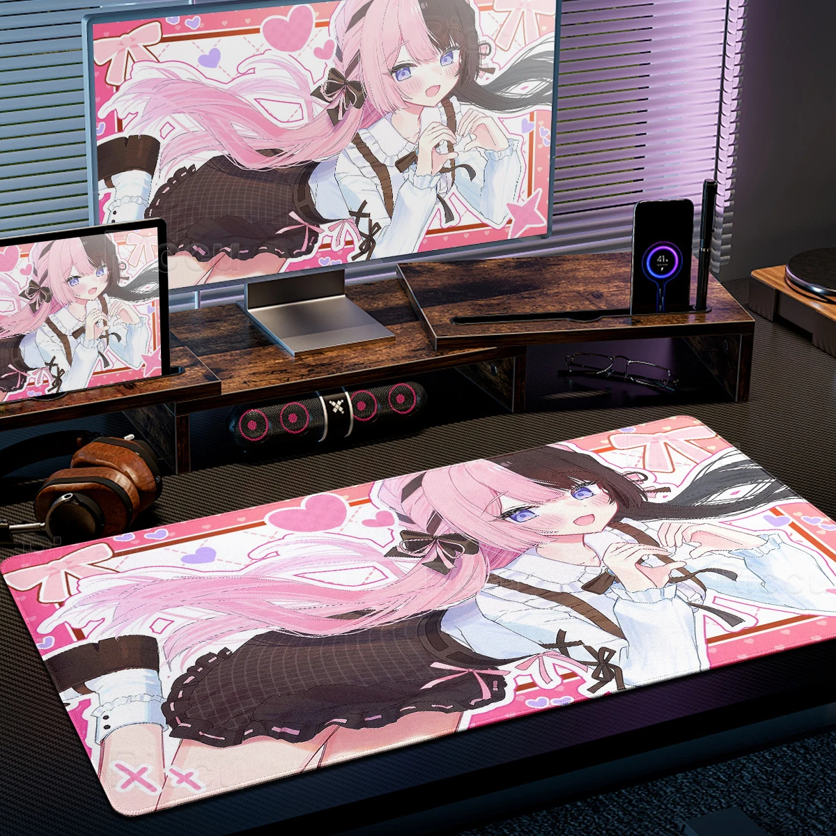 Mouse Pad Laptop Rubber Extended Desktop Mat Computer Gamer Carpet Gaming Aesthetics VSPO Hinano Tachibana Keyboard Non-slip Rug