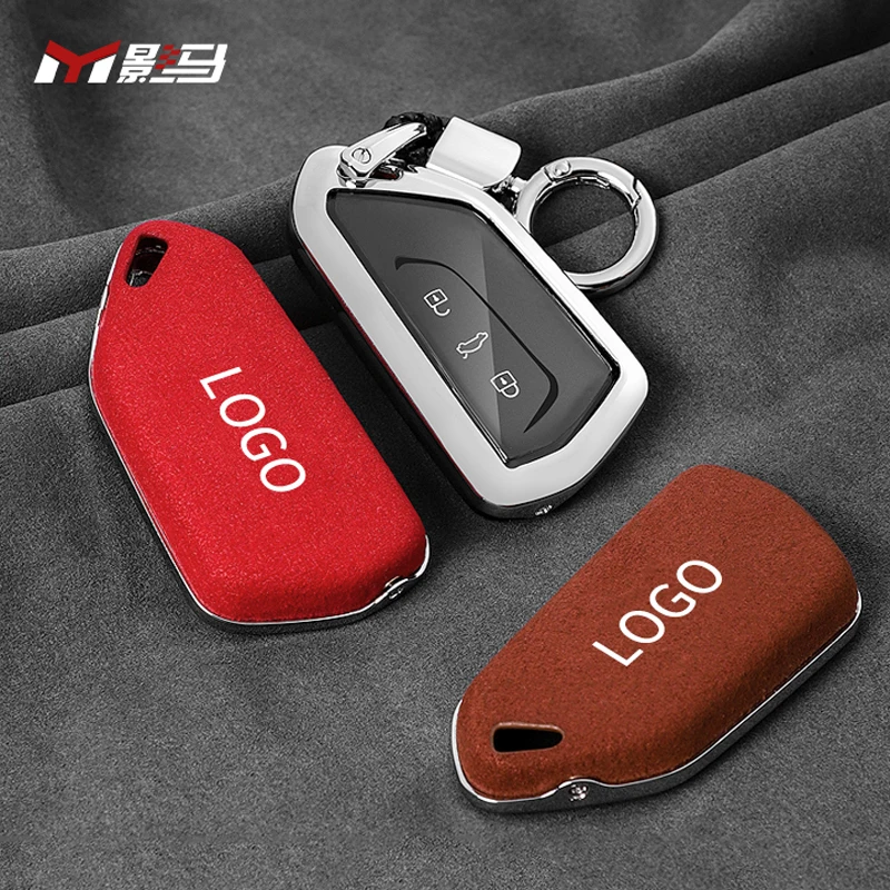 Auto Accessory Key Case Protective Cover  suede KeyCase Key Holder Case Keychain for Car Key For VW golf8 mk8 GTI R-Line