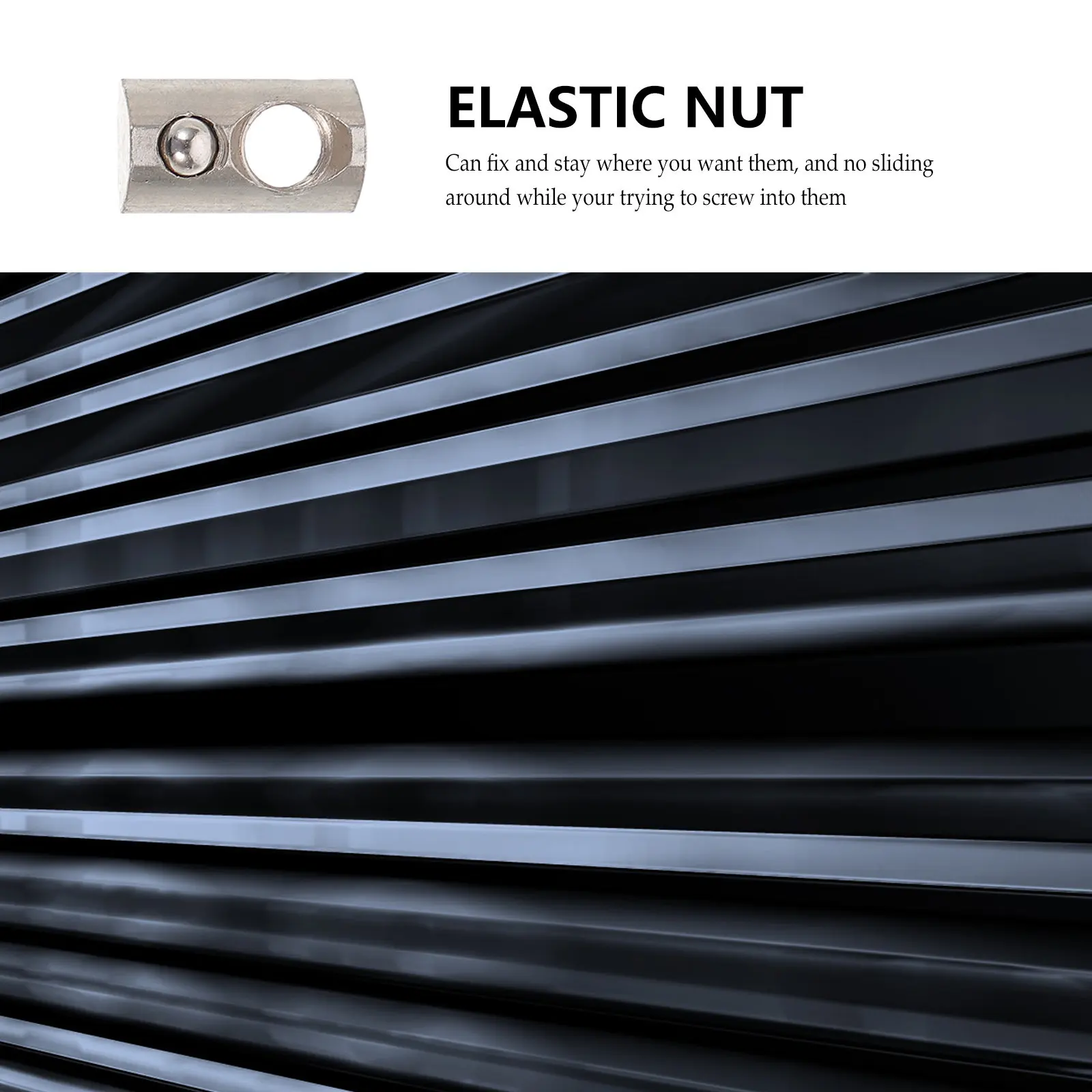 20 Pcs Aluminum Extrusion Nuts Roll-In Spring Elastic Silver Thread Profiles Carbon Steel