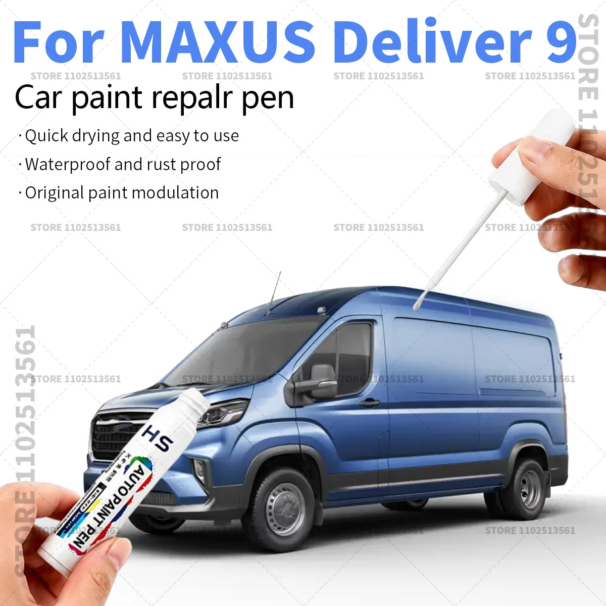 

For SAIC MAXUS Deliver 9 Black Automotive Touch Up Paint Pen Car Paint Scratch Remover Quick Dry Repair Brush for Vehicle Paint