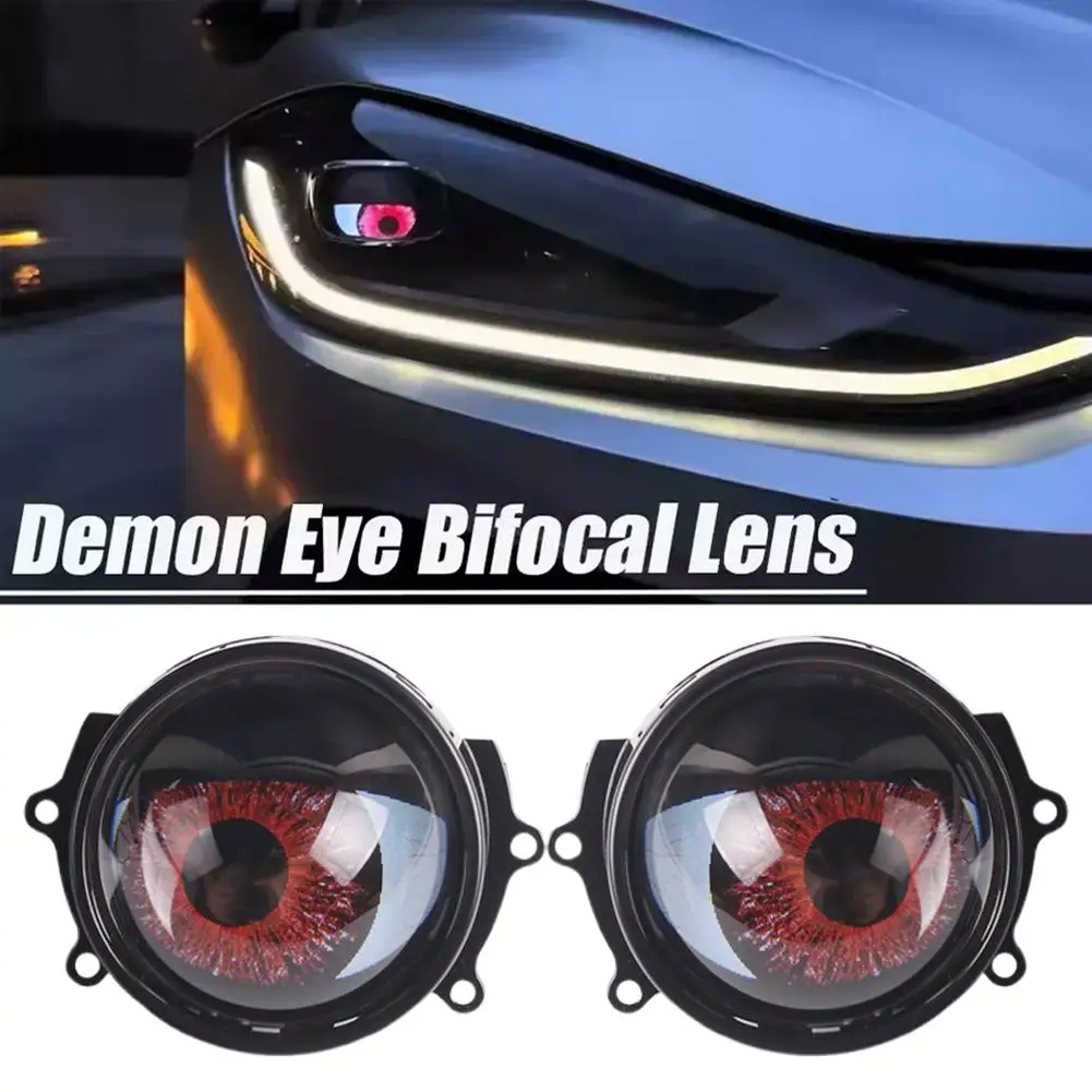 

1/2pcs Dynamic LED Car Headlights Devil Eye LED Eye Eagle Accessories Eye Modified Assembly Light Cars Headlight Light S2J3