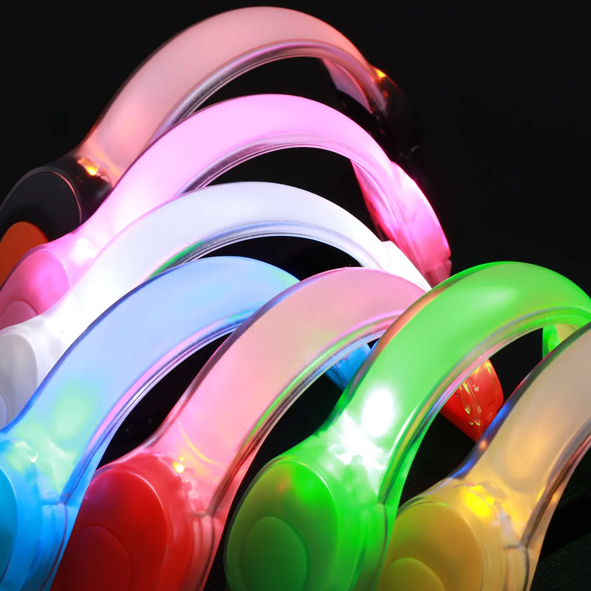 

7 pcs Led Running Light Adjustable Silicone Reflective Armband For Night Jogging Cycling Hiking Camping Outdoor Sports Safety