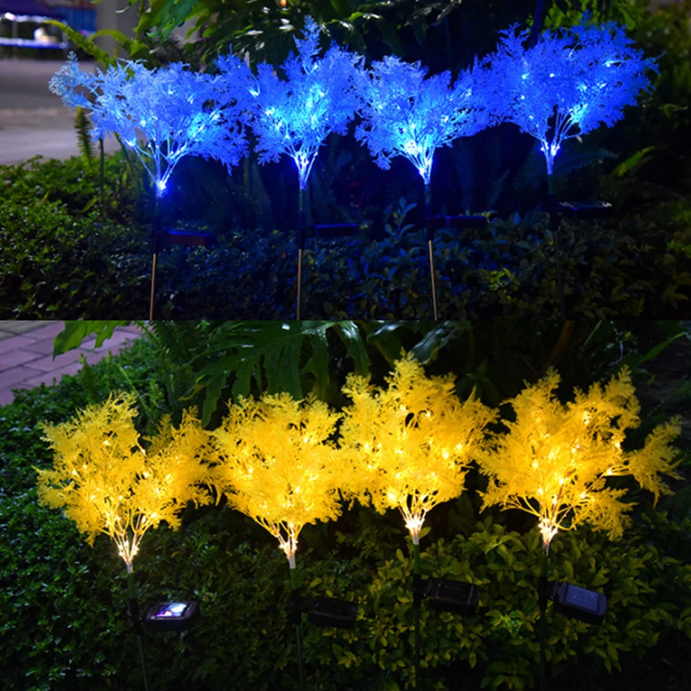 

Solar Garden Lamp Rime Shape Outdoor Villa Lawn Lamp Blue IP66 Waterproof Landscape Stick Light Energy Saving Decorative