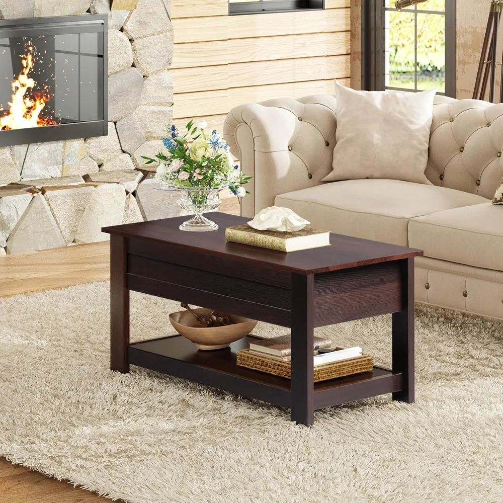 طاولة قهوة، 39 طاولة قهوة علوية مع حجرة مخفية ورف تخزين لغرفة المعيشة وغرفة الاستقبال وغرفة النوم