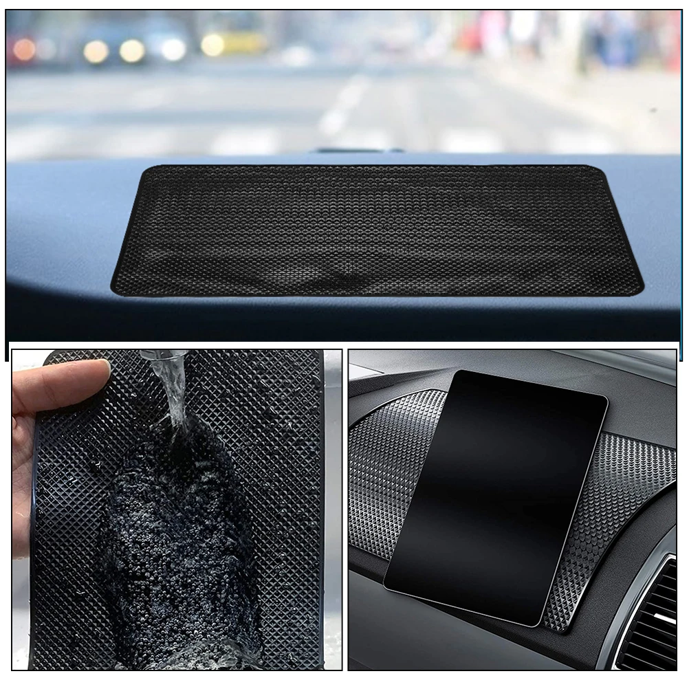 

2pcs Dashboard Mats Non Slip Dash Pads Sticky Storage For Dashboard Mat Non Slip Car Accessories Easy Clean Polyurethane Dash