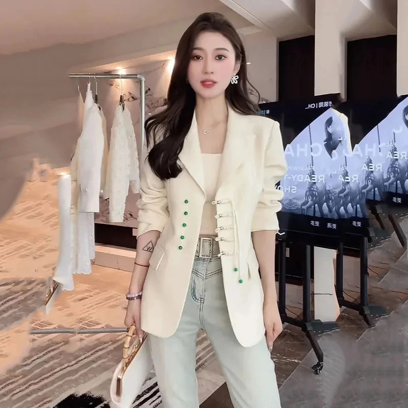 Spring Autumn Period New Women Blazer Jackets Sense Design Age-Reducing French High-Grade Suit Coat Female Casual Ladies Tops