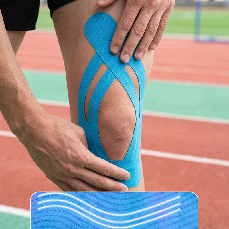 10PCS Kinesiology Tape For Knee Sport Protection Elastic Patches Breathable Precut Knee Athletic Tape Shoulder Muscle Support