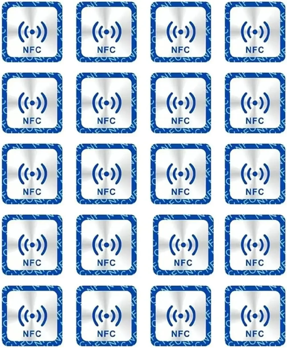 NTAG213 NFC Tag Anti Metal Resistant Sticker,144 Bytes Fully Programmable 13.56MHz RFID Label for NFC Enabled Phones Devices