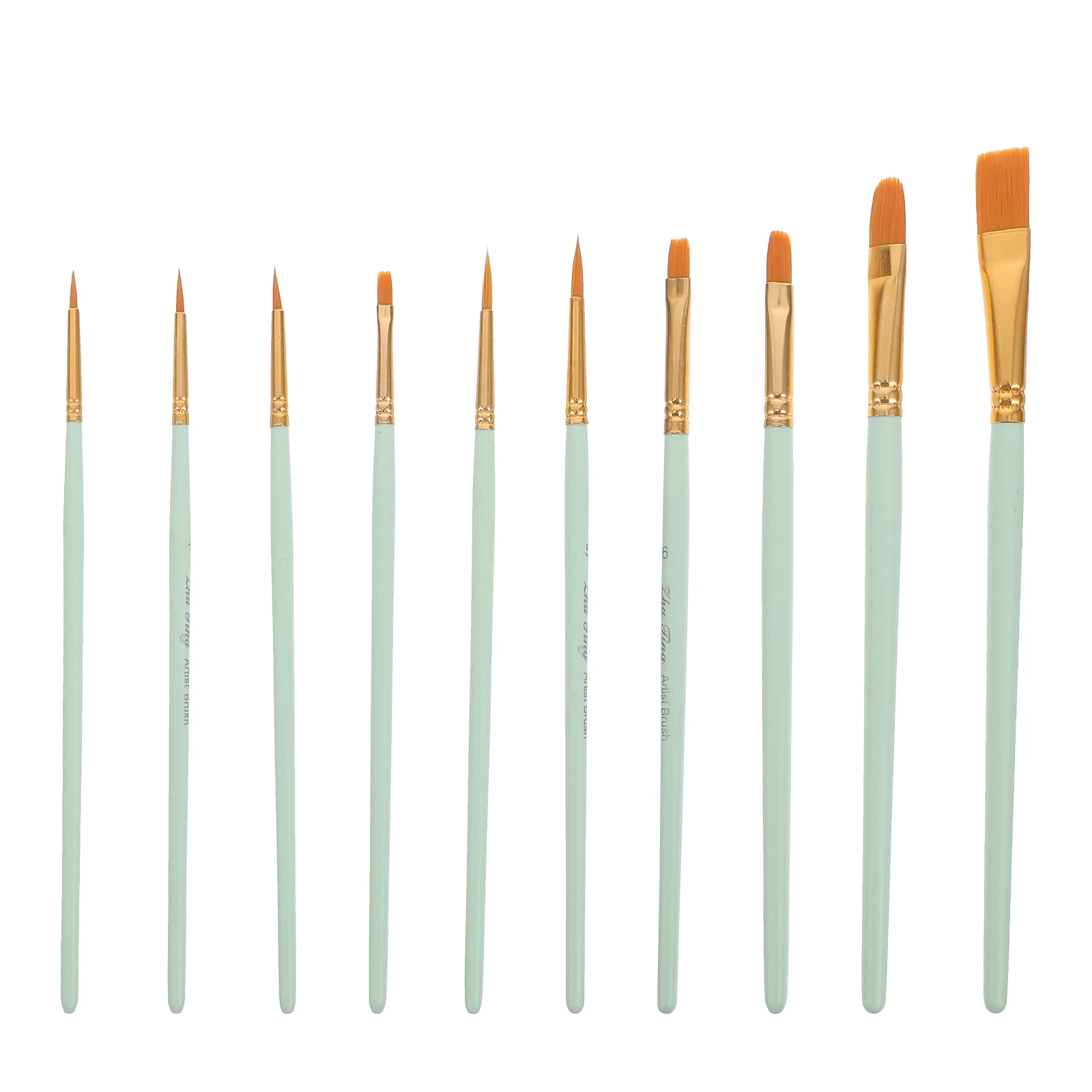 Solid Brush Set Watercolor Brushes Nylon Paint Two-color Wood