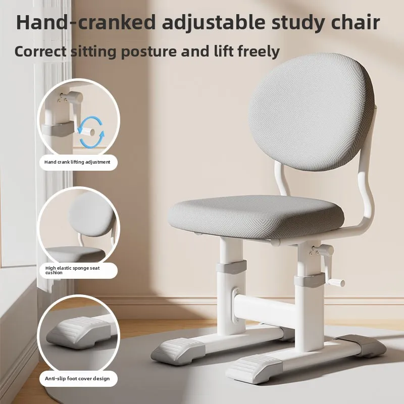Children's Study Chair Pupil Household Desk Chair Adjustable Lift Correction Sitting Position Seat Backrest Writing Chair
