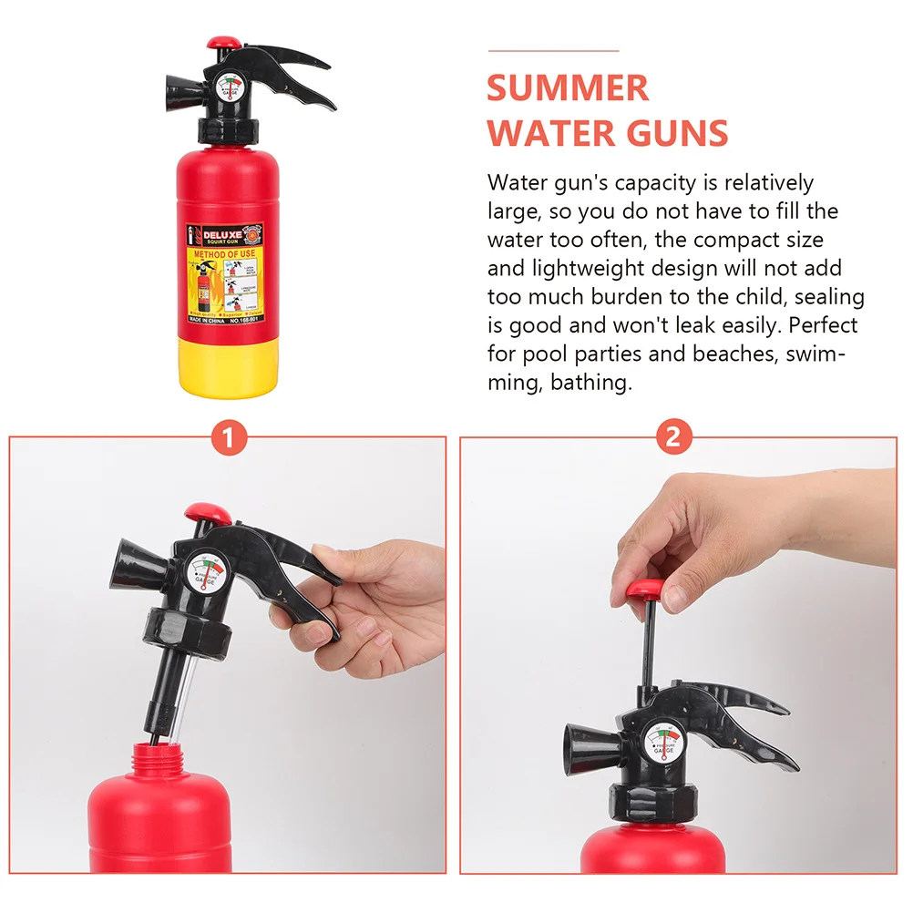 Juguete de pulverización de agua para niños, extintor de incendios de dibujos animados, chorro de agua de bombero, diversión en la playa, juegos al aire libre, 2 uds.