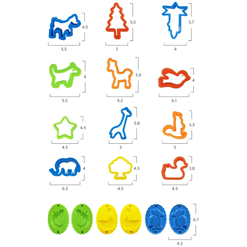 23pcs Clay Accessories With Various Plastic Molds Tools Set for Kids Rolling Pins Cutters for Children Playdough Tool