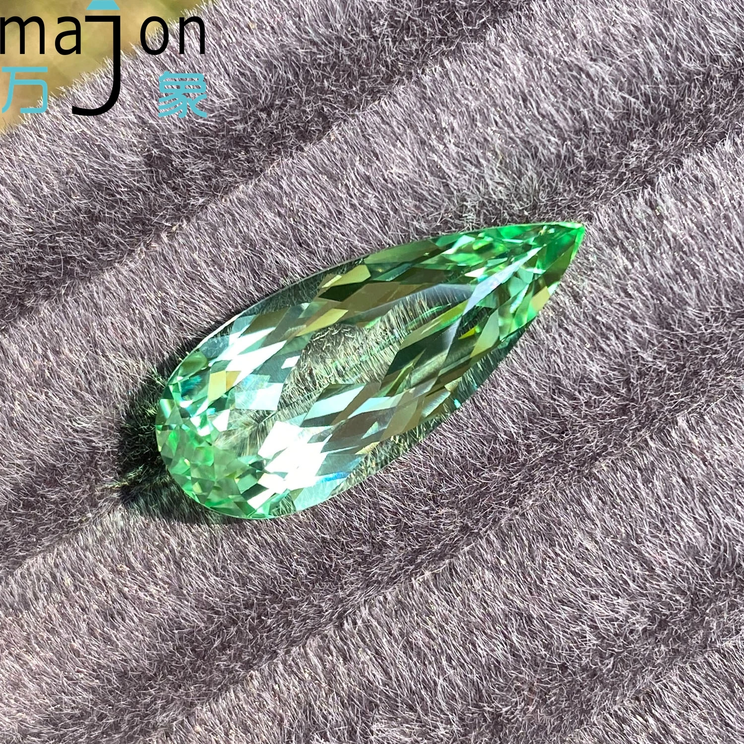 Lab Grown Sapphire Light Green Color Pear Shape Charms DIY Jewelry Making Materials Selectable AGL Certificate