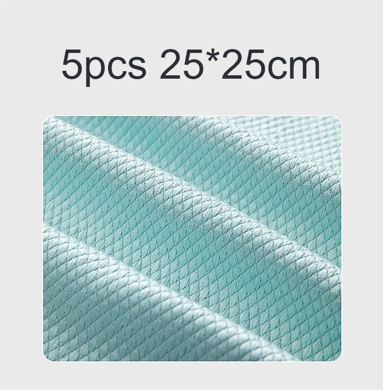 5/10/20PCS Glass Cleaning Cloth Dishcloth Lint Free Window Cars Kitchen Mirrors Traceless Reusable Fish Scale Rag Polishing Tool