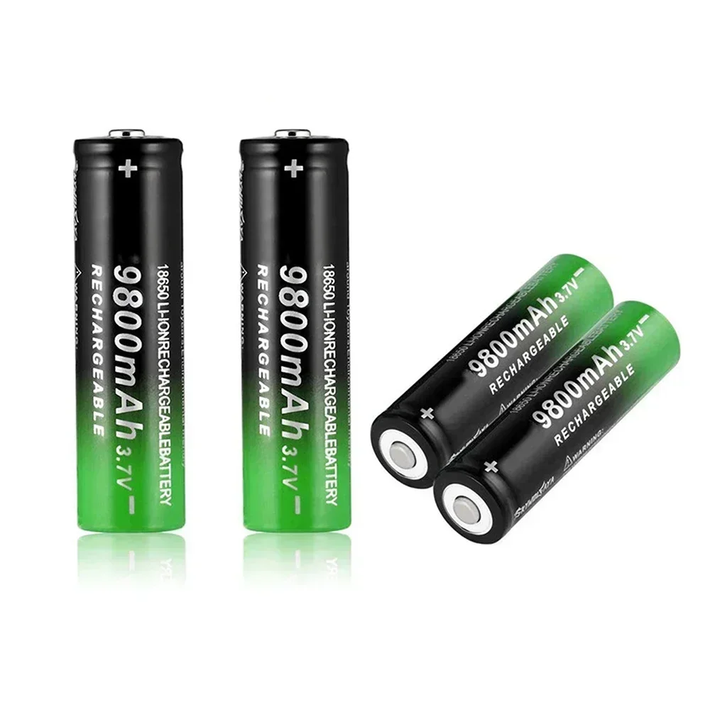 100% novo 18650 3.7v 9800mah bateria recarregável para lanterna tocha farol li-ion bateria recarregável transporte da gota