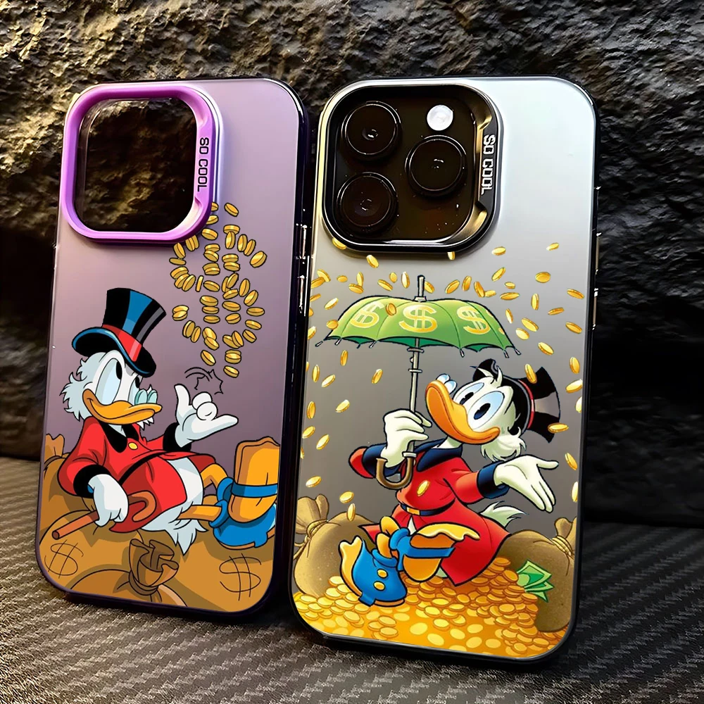 Cartoon DuckTales Phone Case For iPhone 16 15 14 13 12 11 Pro Max X XR XSMAX 8 7 Plus Candy Matte Shockproof Back Cover