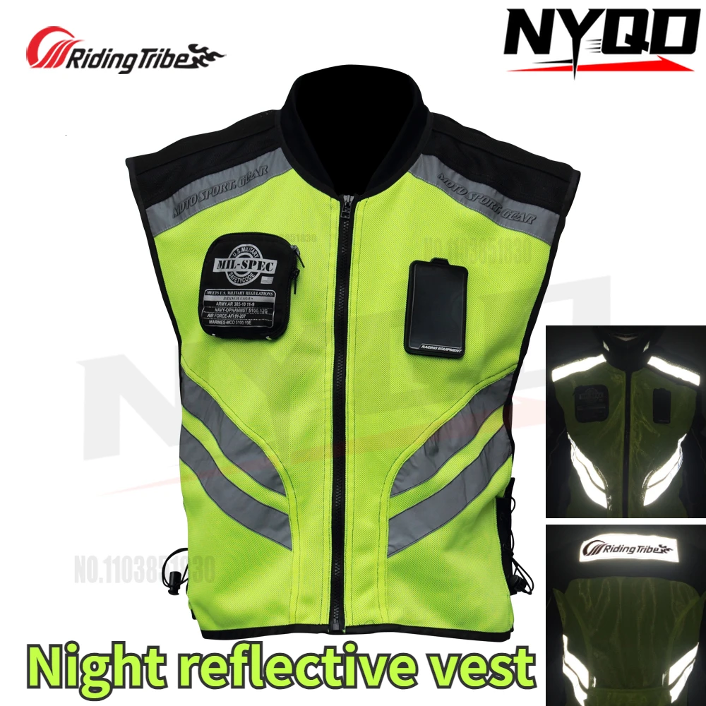 Riding Triber Motorcycle Riding Clothing Reflective Vest Safety Vest Motorcycle Travel Night Fluorescent Vest Breathable Ventila