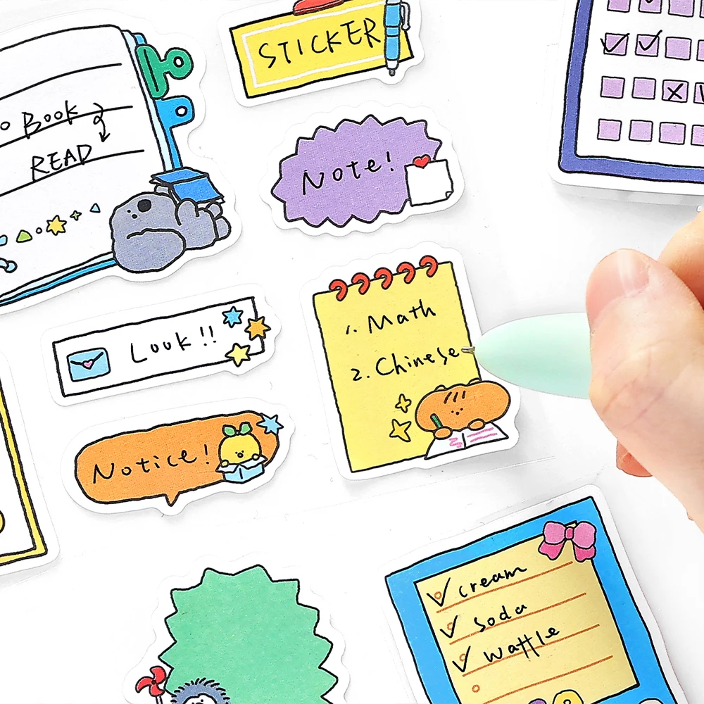 2 Sheets Writeable Stickers, Cartoon Small Item Stickers For Journaling Laptop, Bumper, Skateboard, Water Bottles, Phone