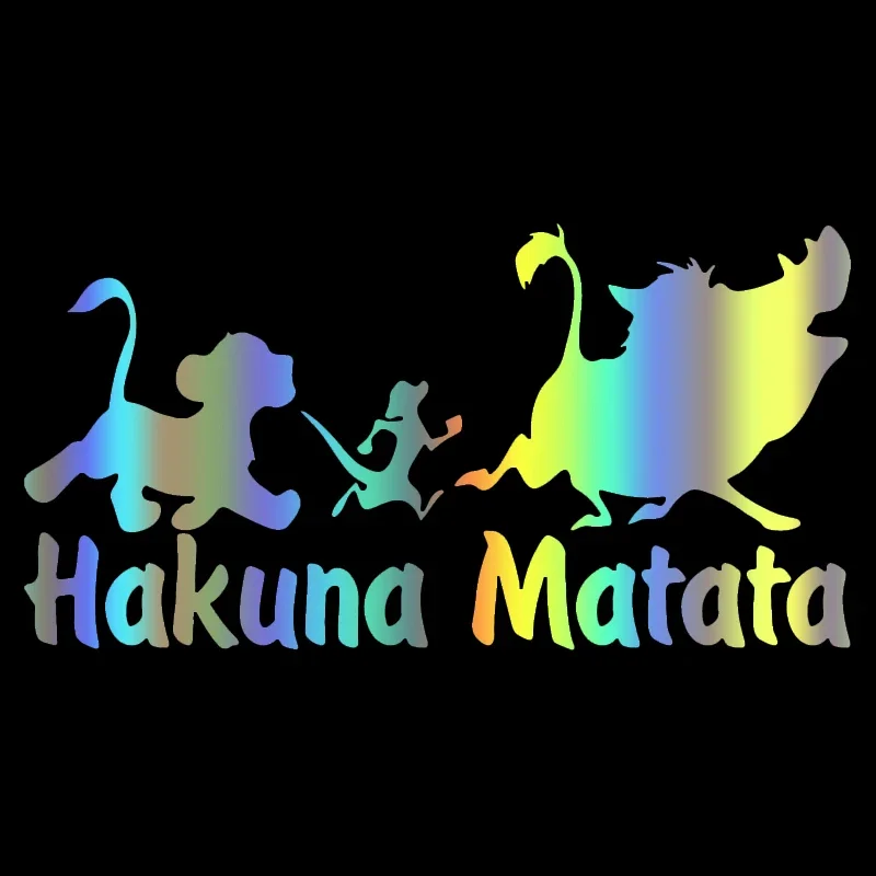 Car Stickers Hakuna Matata Animal Motorcycle Decorative Accessories Personality Creativity Waterproof Vinyl Decal,19cm