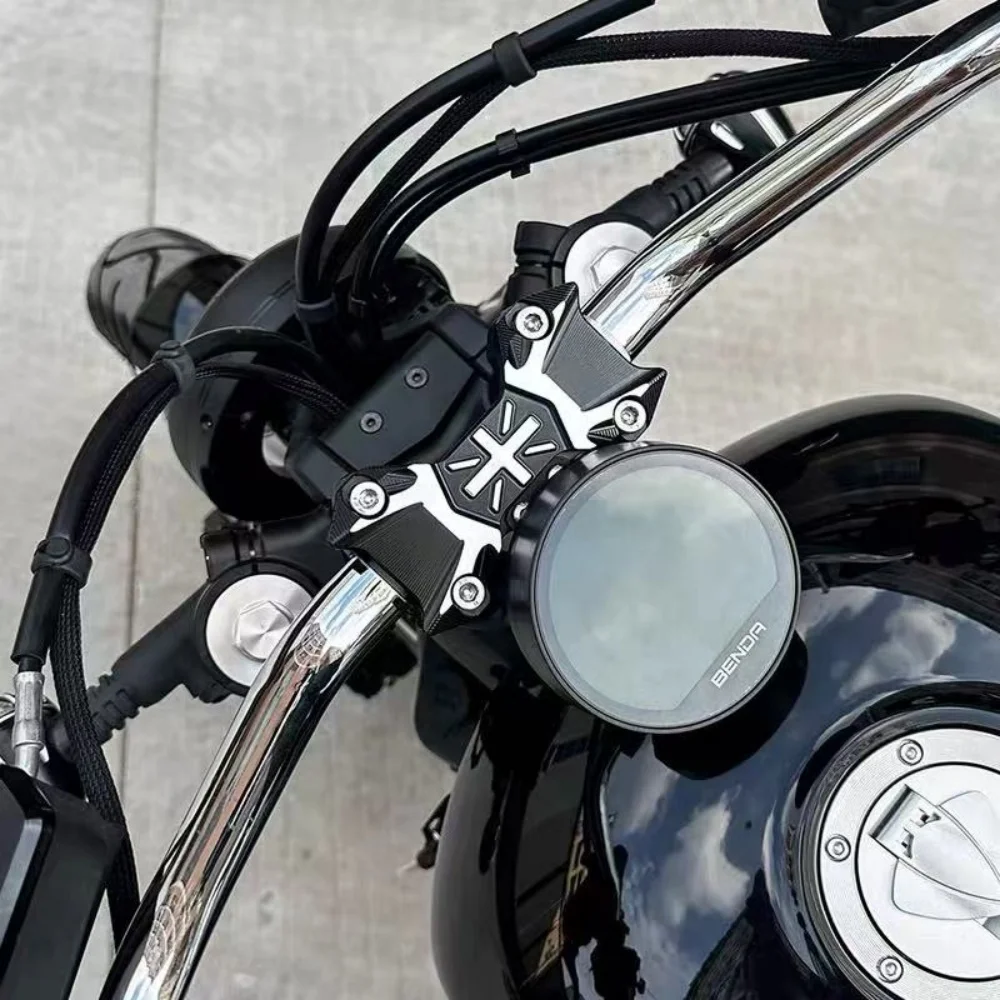 Motorcycle handlebar riser for BENDA Chinchilla 350 Dark Flag 500: handlebar mount bracket, handlebar clip, riser post modificat