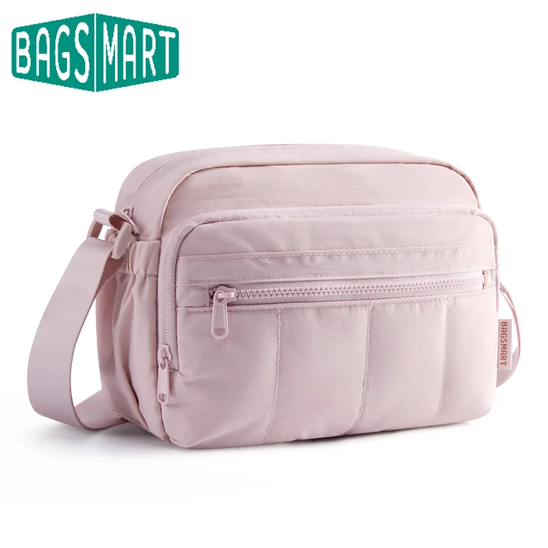 

BAGSMART Shoulder Bags Women Casual Padded Hobos Crossbody Bag Solid Color Portable Female Travel Purse Handbags Messenger Bag