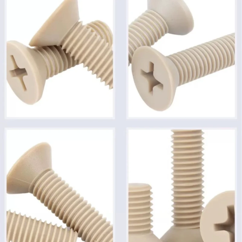 M1.2 M1.4 M1.6 M2 M2.5 M3 M4 M5 M6 M8 نظرة خاطفة البلاستيك Crosss راحة غاطسة رئيس مسامير البراغي مقاومة درجات الحرارة العالية #3