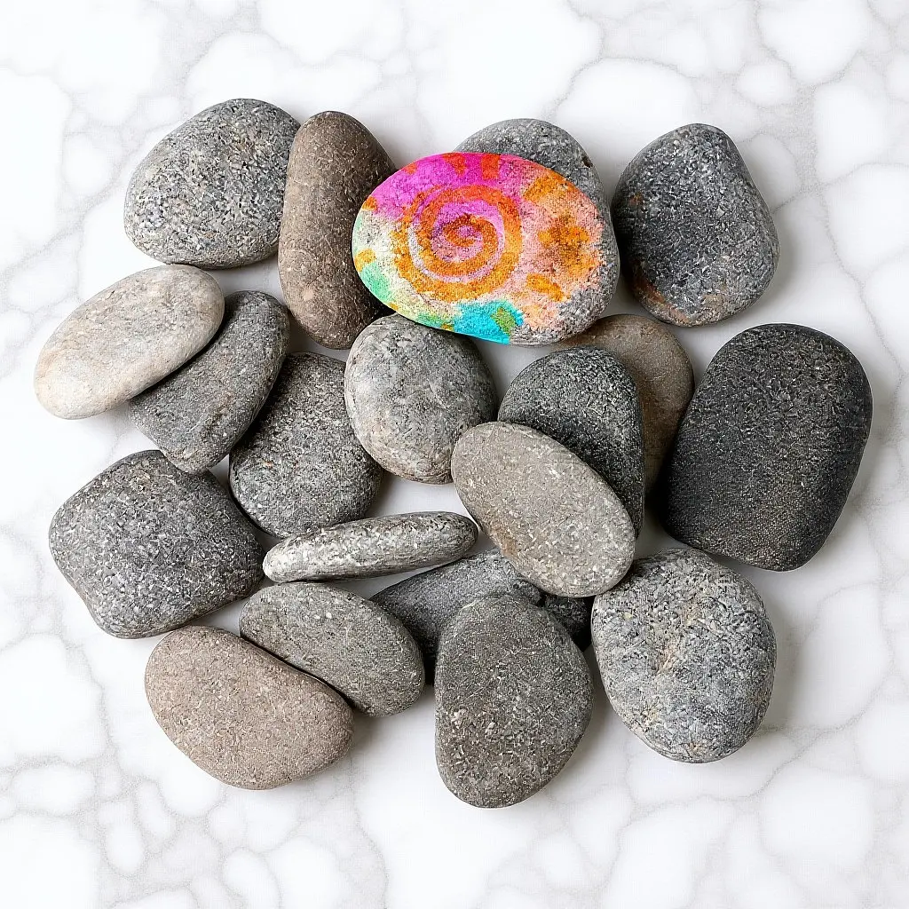 

20Pcs Natural River Rocks for Painting Smooth Flat Pebbles DIY Craft Stones Art Supplies Creative Rock Painting Kit for Adults