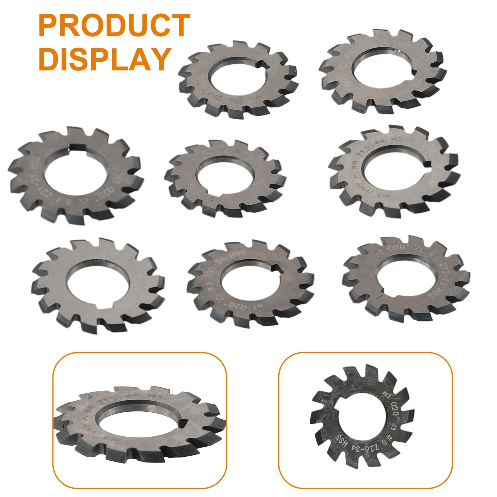 Simplify Gear Cutting Tasks with 8pcs HSS M1 Gear Cutters Set  22mm Diameter  20 Degree Pressure Angle  Reliable Performance