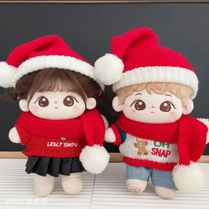 20cm cotton doll winter sweater scarf hat set