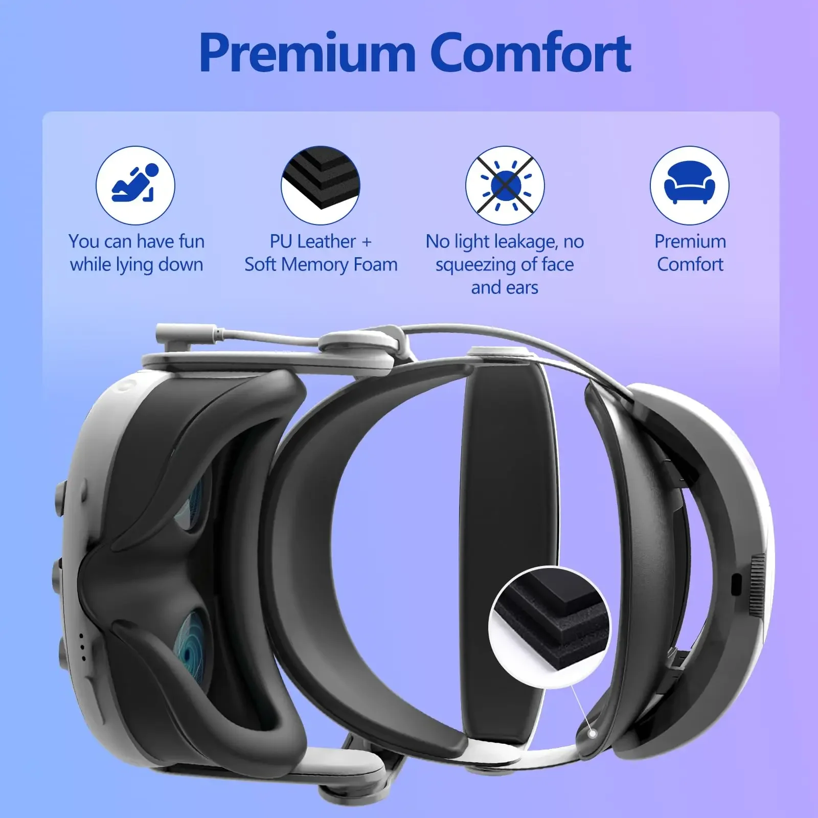 Comfort Halo Strap 10000mAh Battery For Meta Quest 3S/Quest 3 Accessories18W Charging Enhanced Playtime Support Elite Head Strap - Image 6