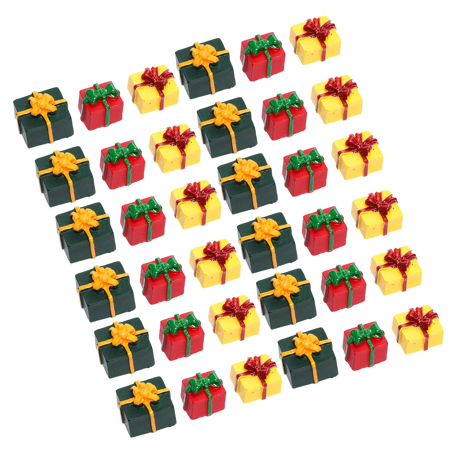 

30 Pcs Resin Gift Box naments Christmas Decor Miniature Toys Bright Colors Bedroom Living Room Car Party