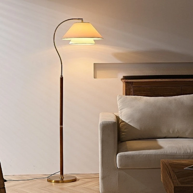 Medieval solid wood living room sofa floor lamp retro atmosphere bedside floor lamp