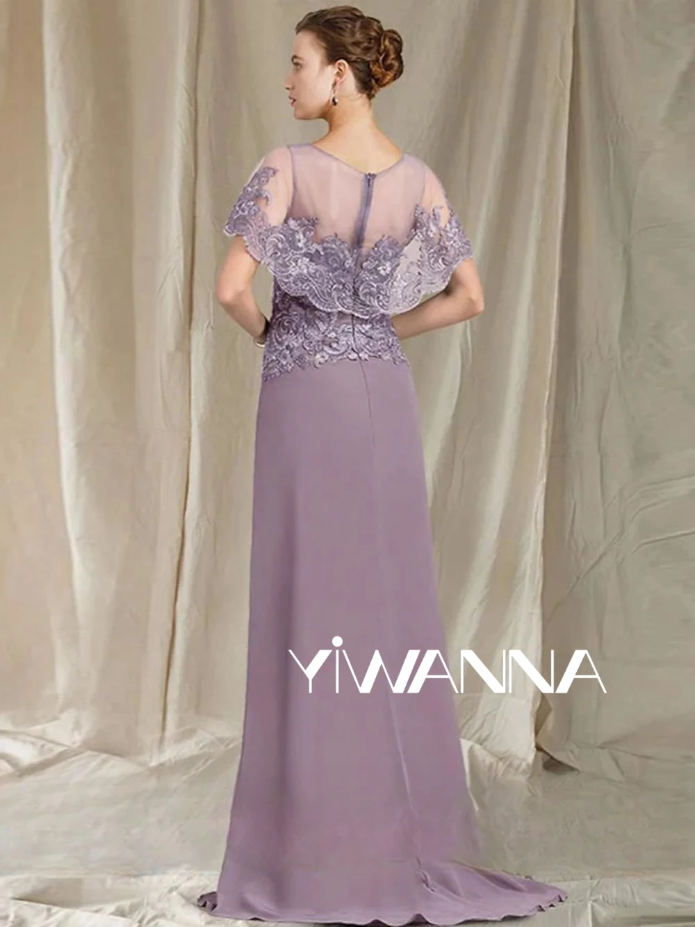 2025 O-neck Mother Of The Bride Dress For Wedding Classic Lace Applique Prom Dresses Elegant Purple Long Evening Gown Customized