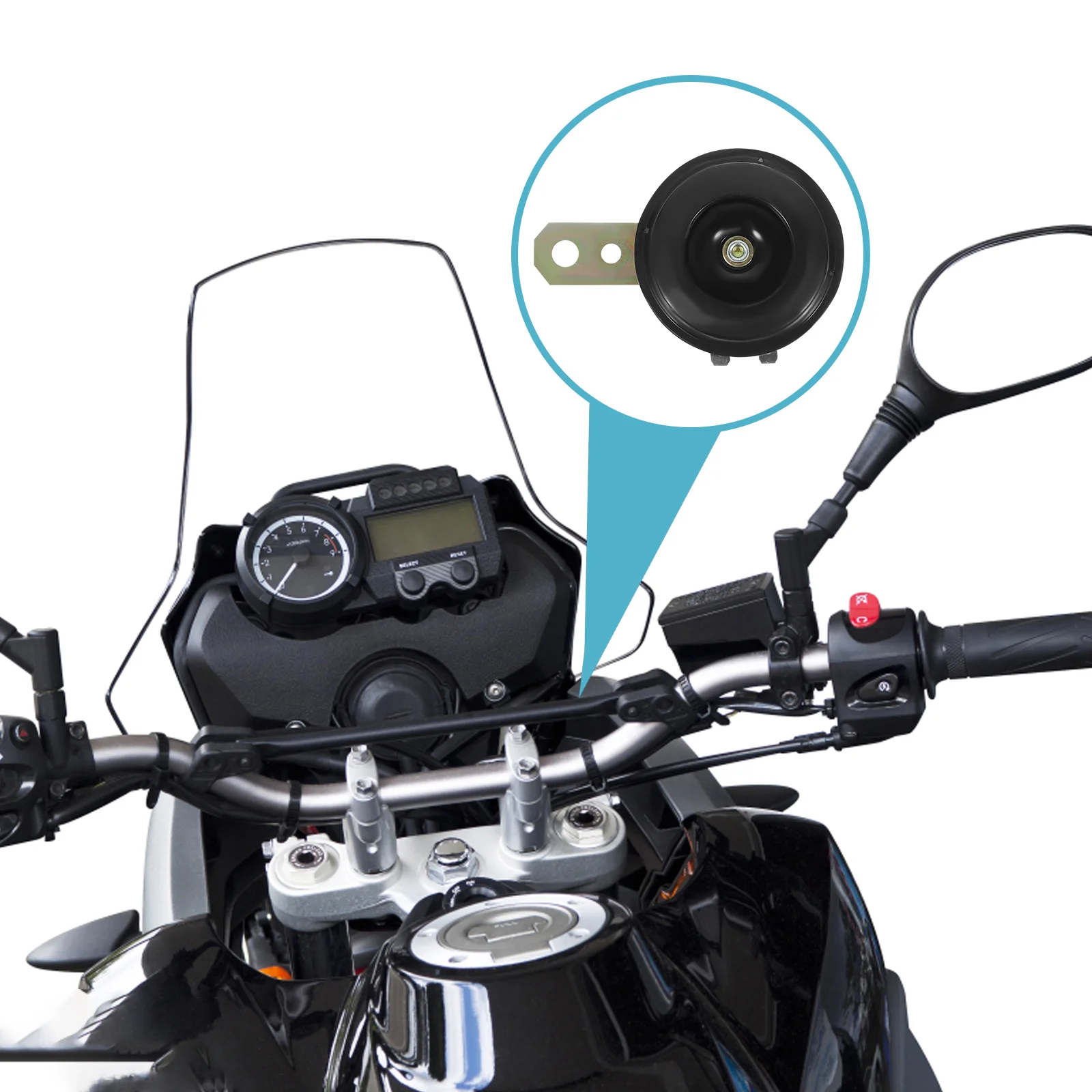 

Motorcycle Horn Iron Electric Car Water Proof Pocket Bike 110dB 48-60V Dirt Scooter