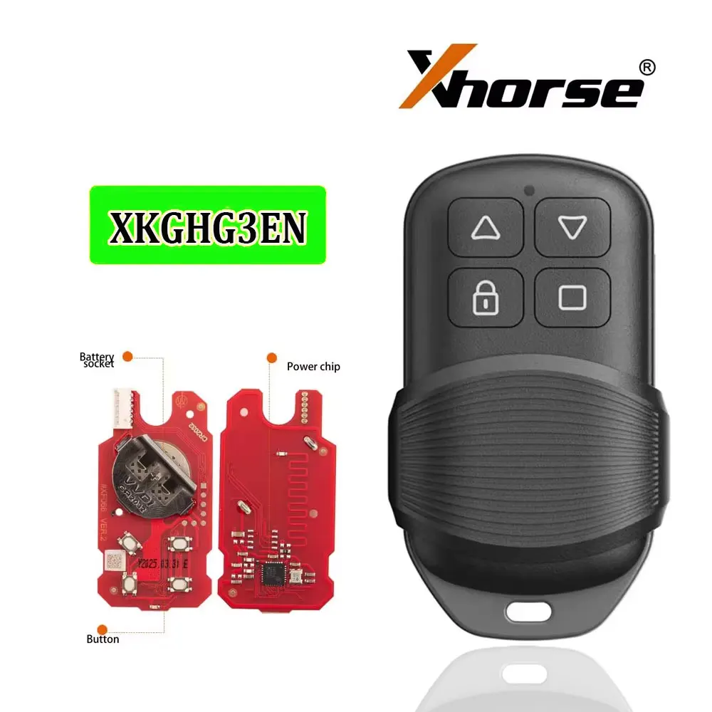 

Xhorse XKGHG3EN Universal Remote Key 2nd Generation Masker Style Garage Remote Key 4 Buttons for VVDI MINI English Version